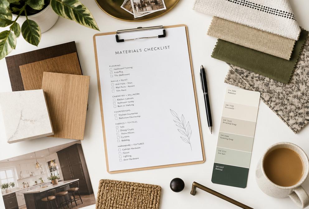 Materialen checklist met stalen
